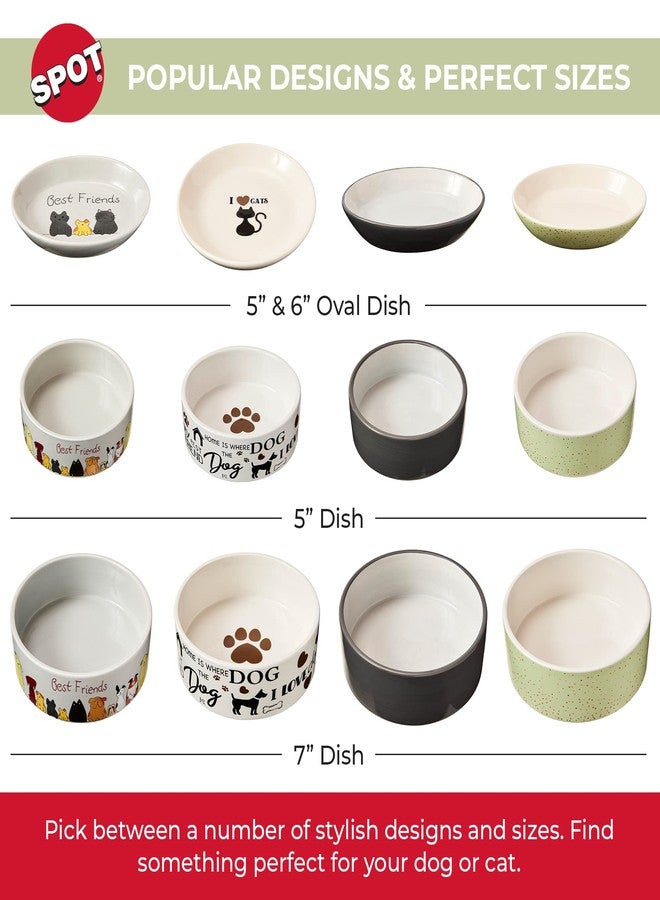 سبوت وعاء طعام/ماء دائري من السيراميك المرقط للحيوانات الأليفة، آمن للغسل في غسالة الأطباق، مثالي للكلاب الصغيرة والقطط والزواحف والطيور الكبيرة، أخضر فاتح 5 بوصات، 1.75 كوب (14 أونصة) - Image 5